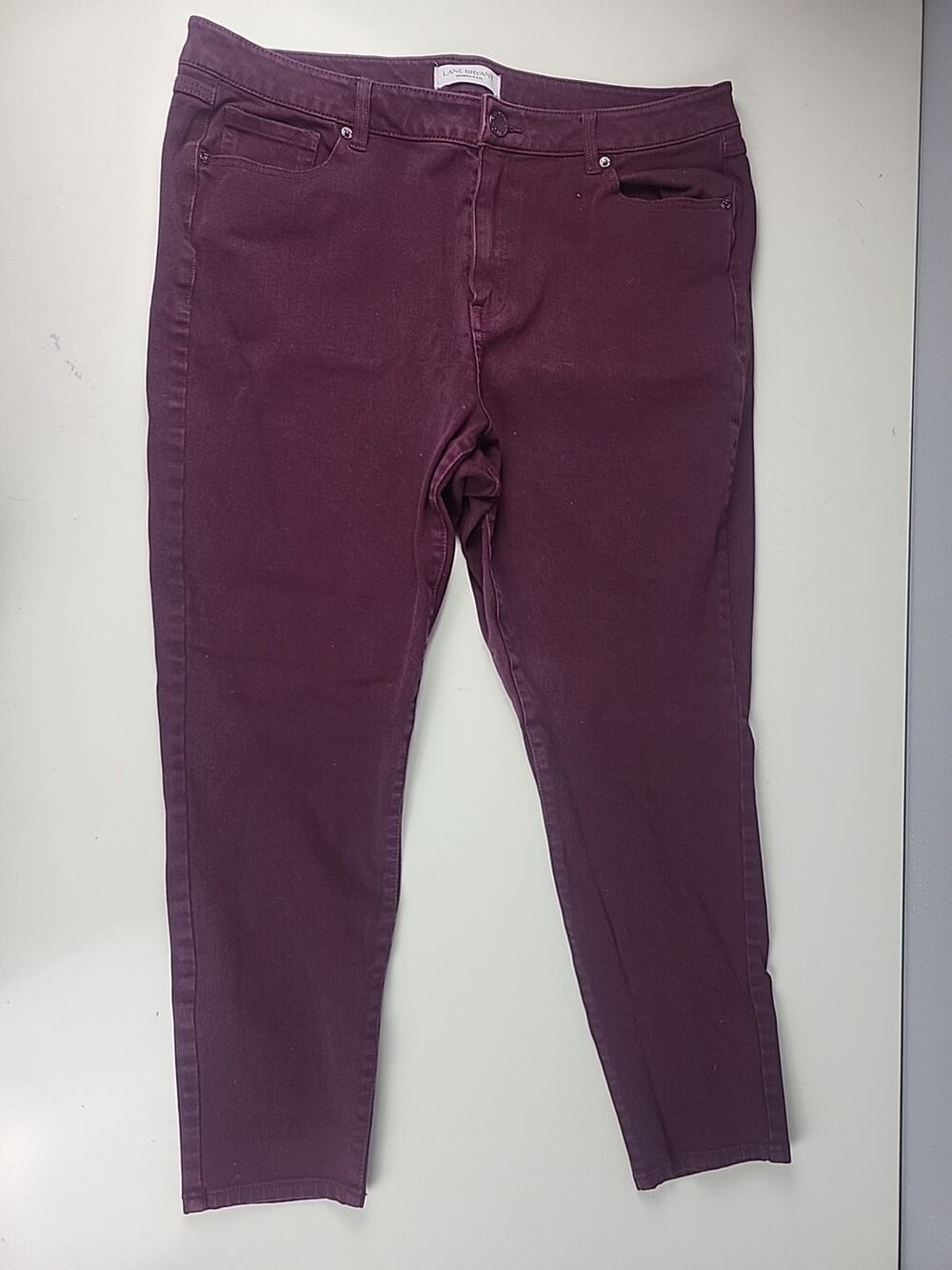 Lane Bryant Jeans Women's 18 Ultimate Stretch High Rise Skinny Burgundy Red